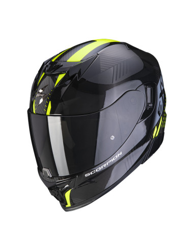 SCORPION EXO-520 EVO AIR LATEN BLACK/YELLOW SPORTINIS/UŽDARAS MOTO ŠALMAS