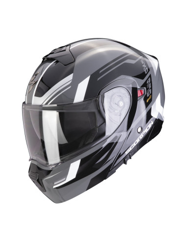 SCORPION EXO-930 EVO SIKON GREY/BLACK FLIP-UP MOTO ŠALMAS