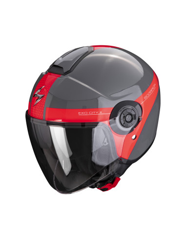 SCORPION EXO-CITY II SHORT RED ATVIRAS MOTO ŠALMAS