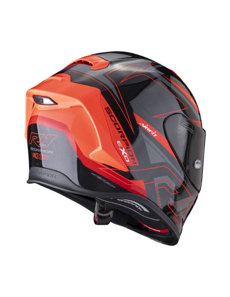 SCORPION EXO-R1 EVO AIR GAZ BLACK/RED SPORTINIS/UŽDARAS MOTO ŠALMAS