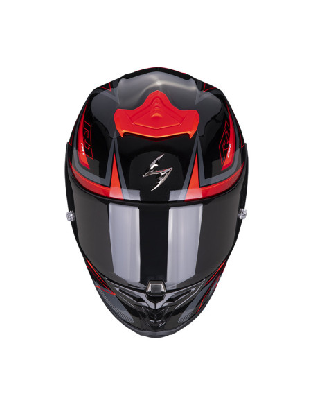 SCORPION EXO-R1 EVO AIR GAZ BLACK/RED SPORTINIS/UŽDARAS MOTO ŠALMAS