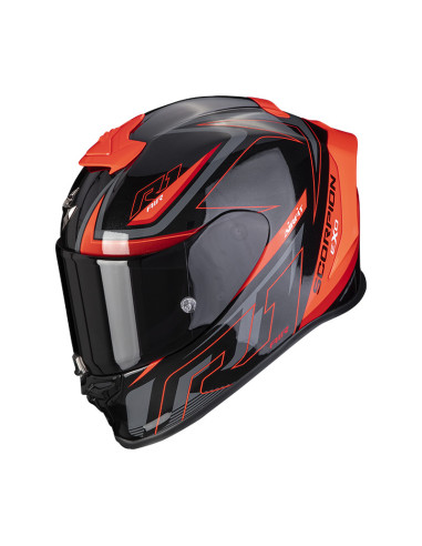 SCORPION EXO-R1 EVO AIR GAZ BLACK/RED SPORTINIS/UŽDARAS MOTO ŠALMAS