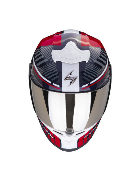 SCORPION EXO-R1 EVO AIR VICTORY BLUE/WHITE/RED SPORTINIS/UŽDARAS MOTO ŠALMAS