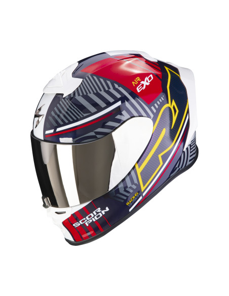 SCORPION EXO-R1 EVO AIR VICTORY BLUE/WHITE/RED SPORTINIS/UŽDARAS MOTO ŠALMAS
