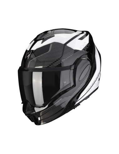 SCORPION EXO-TECH EVO ANIMO BLACK/WHITE FLIP-UP MOTO ŠALMAS