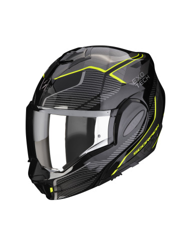 SCORPION EXO-TECH EVO ANIMO YELLOW FLUO FLIP-UP MOTO ŠALMAS