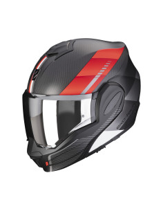 SCORPION EXO-TECH EVO CARBON GENUS RED FLIP-UP MOTO ŠALMAS