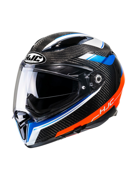 HJC F70 BLACK CARBON UBIS/MC27 SPORTINIS/UŽDARAS MOTO ŠALMAS