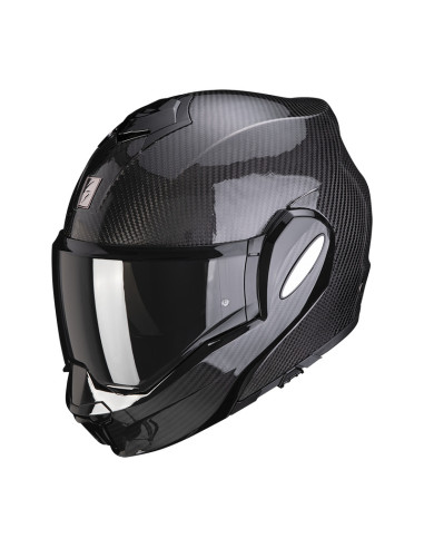 SCORPION EXO-TECH EVO CARBON GLOSSY BLACK FLIP-UP MOTO ŠALMAS