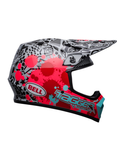 BELL MX-9 MIPS TAGGER SPLATTER BRIGHT RED/GREY KROSINIS MOTO ŠALMAS