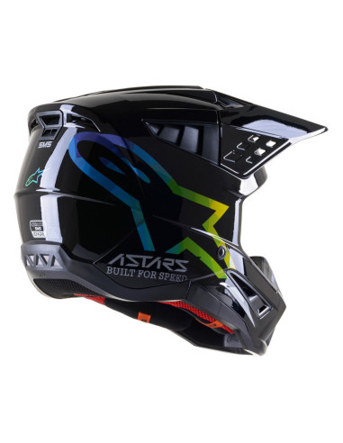 ALPINESTARS МОТОШЛЕМ S-M5 COMPASS BLACK/SILVER HUE GLOSSY CROSS