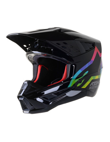 ALPINESTARS S-M5 COMPASS BLACK/SILVER HUE GLOSSY CROSS MOTO HELMET