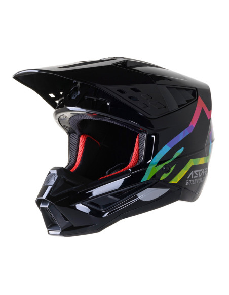 ALPINESTARS S-M5 COMPASS BLACK/SILVER HUE GLOSSY CROSS MOTO HELMET