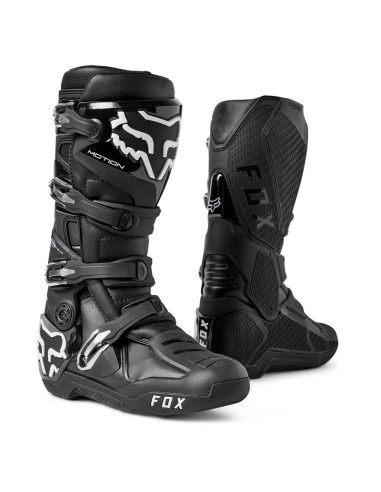 FOX MOTION BLACK CROSS MOTO BOOTS 