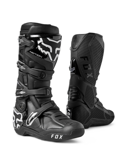 FOX MOTION BLACK CROSS MOTO BOOTS 