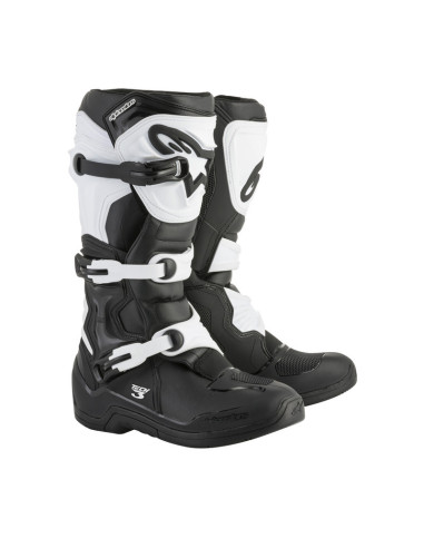 ALPINESTARS TECH 3 BLACK/WHITE KROSINIAI MOTO BATAI 