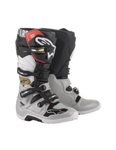 ALPINESTARS TECH 7 BLACK/SILVER WHITE/GOLD KROSINIAI MOTO BATAI 