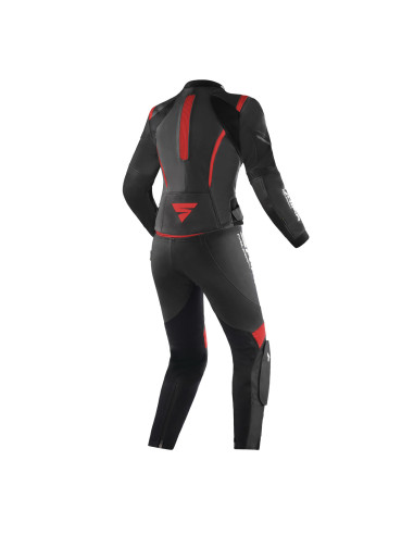 SHIMA MIURA 2.0 BLACK/RED 2-PIECE LEATHER MOTO SUIT