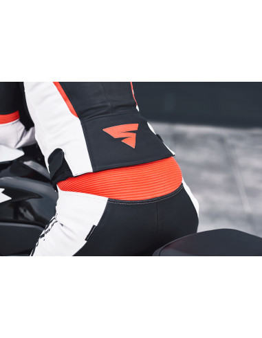 SHIMA MIURA 2.0 BLACK/RED 2-PIECE LEATHER MOTO SUIT