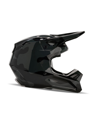 FOX YOUTH V1 BNKR BLACK CAMO CROSS MOTO HELMET