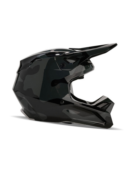 FOX YOUTH V1 BNKR BLACK CAMO CROSS MOTO HELMET