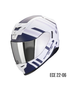 SCORPION EXO-520 EVO AIR BANSHEE WHITE/BLUE/PURPLE SPORTINIS/UŽDARAS MOTO ŠALMAS