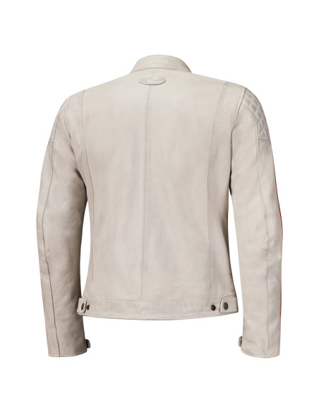 HELD BRIXHAM GREY/RED LEATHER MOTO JACKET