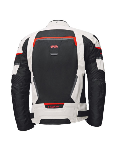 HELD MANZANO TOP GREY/RED TEXTILE MOTO JACKET