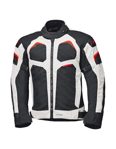 HELD MANZANO TOP GREY/RED TEXTILE MOTO JACKET