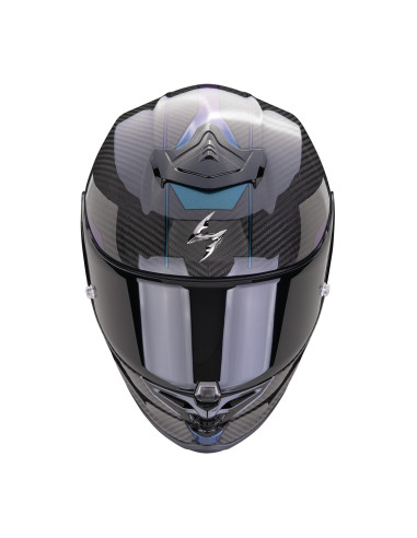 SCORPION EXO-R1 CARBON EVO AIR RALLY BLACK/CHAMELEON SPORTINIS/UŽDARAS MOTO ŠALMAS