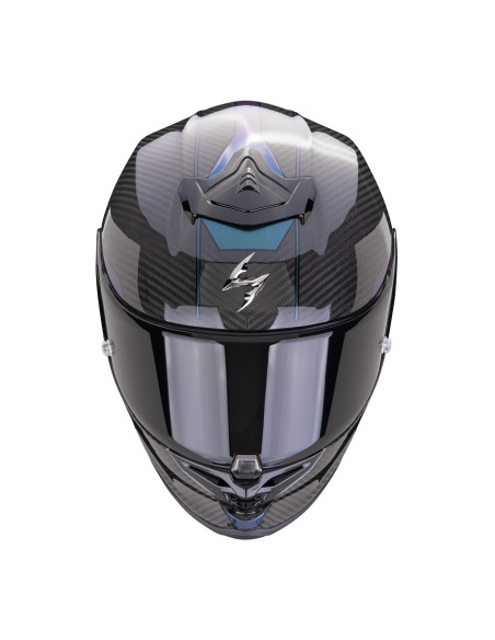 SCORPION EXO-R1 CARBON EVO AIR RALLY BLACK/CHAMELEON SPORTINIS/UŽDARAS MOTO ŠALMAS