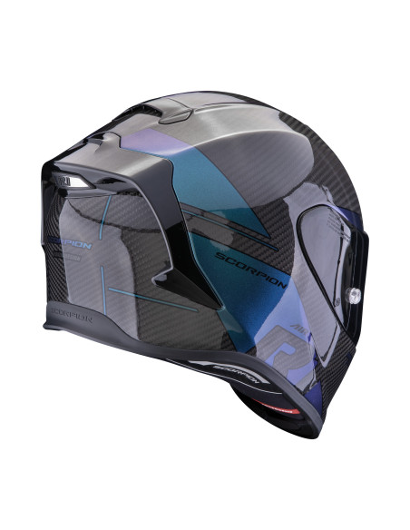 SCORPION EXO-R1 CARBON EVO AIR RALLY BLACK/CHAMELEON SPORTINIS/UŽDARAS MOTO ŠALMAS