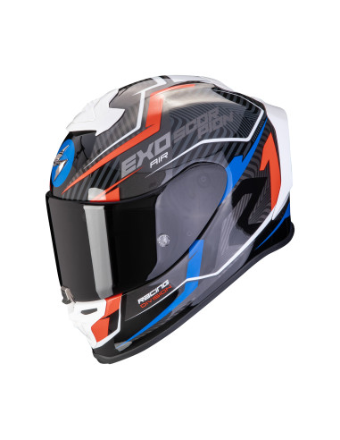 SCORPION EXO-R1 EVO AIR COUP BLACK/RED/BLUE SPORTINIS/UŽDARAS MOTO ŠALMAS