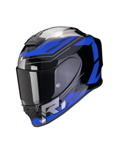 SCORPION EXO-R1 EVO AIR BLAZE BLACK/BLUE SPORTINIS/UŽDARAS MOTO ŠALMAS