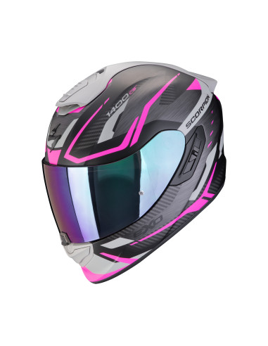 SCORPION EXO-1400 EVO II AIR ACCORD MATT BLACK/PINK SPORTINIS/UŽDARAS MOTO ŠALMAS