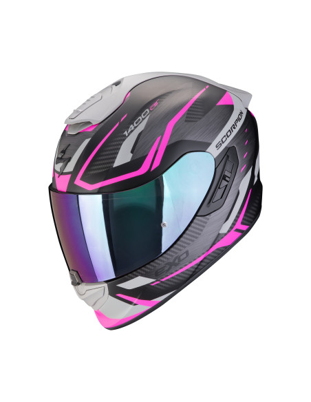 SCORPION EXO-1400 EVO II AIR ACCORD MATT BLACK/PINK SPORTINIS/UŽDARAS MOTO ŠALMAS