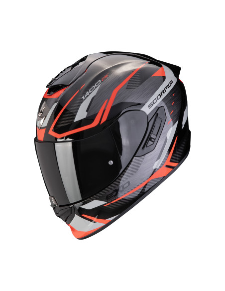 SCORPION EXO-1400 EVO II AIR ACCORD GREY/RED SPORTINIS/UŽDARAS MOTO ŠALMAS