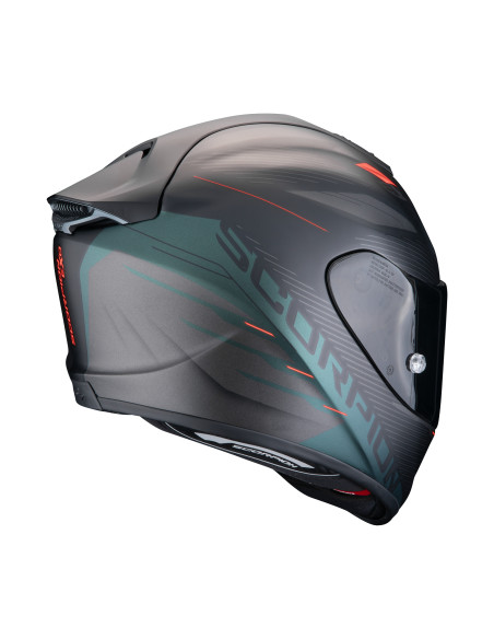 SCORPION EXO-1400 EVO II AIR LUMA MATT BLACK/GREEN SPORTINIS/UŽDARAS MOTO ŠALMAS