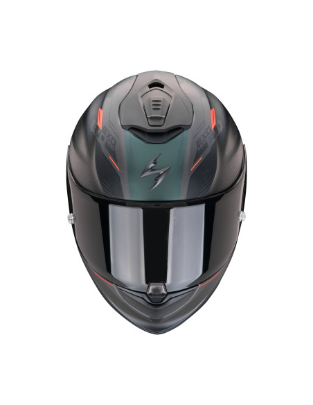 SCORPION EXO-1400 EVO II AIR LUMA MATT BLACK/GREEN SPORTINIS/UŽDARAS MOTO ŠALMAS