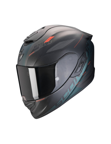 SCORPION EXO-1400 EVO II AIR LUMA MATT BLACK/GREEN SPORTINIS/UŽDARAS MOTO ŠALMAS