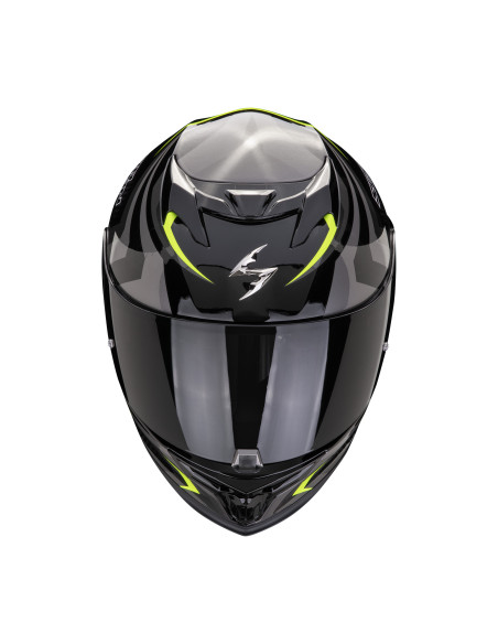 SCORPION EXO-520 EVO AIR TERRA BLACK/SILVER/NEON YELLOW SPORTINIS/UŽDARAS MOTO ŠALMAS