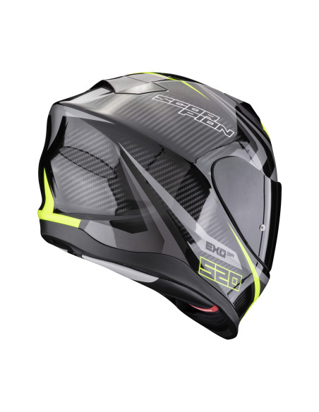 SCORPION EXO-520 EVO AIR TERRA BLACK/SILVER/NEON YELLOW SPORTINIS/UŽDARAS MOTO ŠALMAS