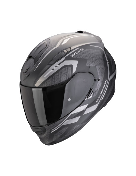SCORPION EXO-491 KRIPTA MATT BLACK/SILVER SPORTS/INDOOR MOTO HELMET