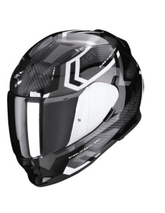 SCORPION EXO-491 SPIN BLACK/WHITE SPORTINIS/UŽDARAS MOTO ŠALMAS