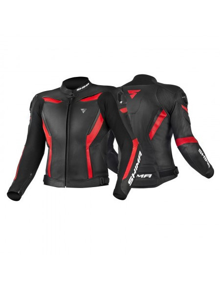 SHIMA CHASE RED LEATHER MOTO JACKET
