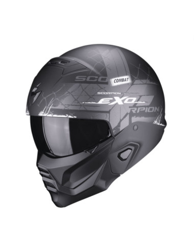 SCORPION EXO-COMBAT II XENON MATT BLACK/WHITE MOTO ŠALMAS