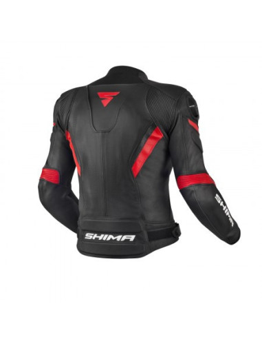 SHIMA CHASE RED LEATHER MOTO JACKET