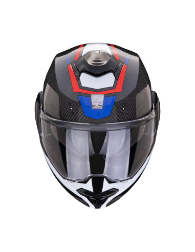 SCORPION EXO-TECH EVO CARBON ROVER BLACK/RED/BLUE FLIP-UP MOTO ŠALMAS