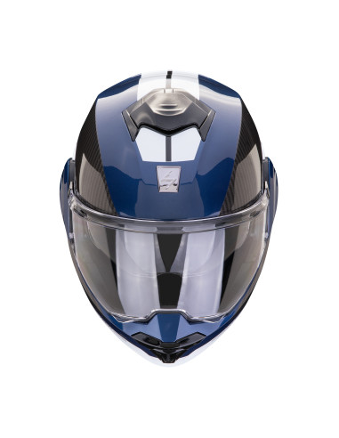 SCORPION EXO-TECH EVO TEAM BLUE/BLACK/WHITE FLIP-UP MOTO ŠALMAS