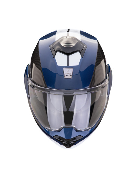 SCORPION EXO-TECH EVO TEAM BLUE/BLACK/WHITE FLIP-UP MOTO ŠALMAS